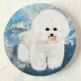 絵画 『ビジョンフリーゼ全身像20261』油彩　原画 丸形アートパネル 直径25cmインテリア 絵画