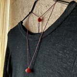 ＊古のとらいばるなひとつぶ×2ネックレス＠少数民族の饅頭玉＋少数民族のグラスコーラル＋いんでぃあんシードビーズなど