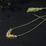 春色・ミモザのネックレス（絹とイエローオパール）