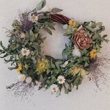 (送料無料)ドライフラワーリース　アンティークカラーの、
