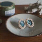 刺繍イヤリング「透明度」