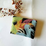 オランダ生地　筆画　アートなポーチ　（S)コスメ入れ　カード入れ　キーケース　薬入れ