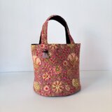 インド綿キルティングの丸底バッグ