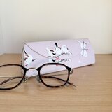 【受注制作】メガネケース（シマエナガ×生成り）