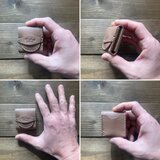 ピックケース・ピンクブラウン(糸・ベージュ)