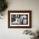 紙版画 コラグラフ『よととも。』【額入り】