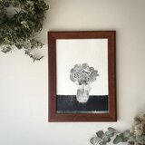紙版画 ドライポイント&コラグラフ『ひみつの花束。』【額入り】