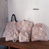 【ソフトリネン】入園バッグ５点セット：ティーカップ：モカピンク【0410】