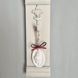 アンティーク ウォールフック &フラワーアロマストーン ミルキーホワイト 木製