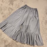 グレーウールプリーツガウチョパンツ