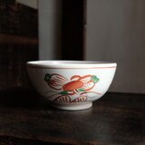 赤絵で素敵◆大きな花文様　有田焼　花文赤絵すり鉢　骨董・vintage 工芸品　昭和期