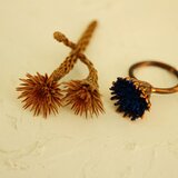 ボタニカルリング＊エレクトロフォーミング＊銅＊ドライフラワー＊E-17