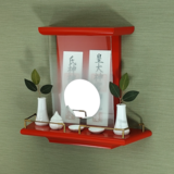 【 未来神棚　 心の鏡 】　推し活　レッド　二社宮神棚　モダン神棚　壁掛け型　ハンドメイドオリジナル商品