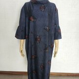 　大島紬リメイク　後ろリボンワンピース