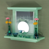 【 未来神棚　 心の鏡 】　推し活　グリーン　三社宮神棚　モダン神棚　壁掛け型　ハンドメイドオリジナル商品