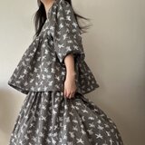 リトアニアリネン・ヨークギャザーブラウス