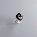 1粒ブラックバロック ケシ パール リング 一点物
