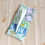 ウィリアムモリス　パッチワークの携帯ティッシュケース　ボックスティッシュから詰替え　ピンパネル・アイリス他　627