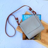 【姫路レザー】ポストマンのメールバッグ(ショルダーバッグ/メンズ/レディース/旅行/コンパクト/軽い)アーバングレー