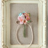〈染め花〉小ぶりな花束コサージュ004