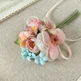 〈染め花〉小ぶりな花束コサージュ004