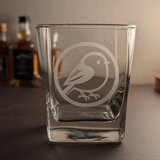 丸にシマエナガ　家紋風グラス