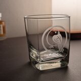 丸に振り向きキリリシマエナガ　家紋風グラス