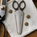 イタリア革のはさみケース／アイボリー