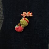 ブローチ、縮緬細工　#7４