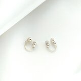 クリップイヤリング  silver-pearl petit / ２個セット両耳分