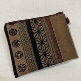 柿渋染め　ぺたんこポーチ　26B1