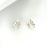 クリップイヤリング  silver-pearl medium / ２個セット両耳分