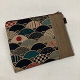 柿渋染め　ぺたんこポーチ　26B