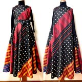 大島紬と銘仙ドット柄　着物リメイク