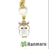 マザーオブパール/パワーストーン/天然石/白蝶貝/幸せフクロウ/可愛い/ストラップ/キーホルダー⭐️