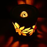 ビー玉◆竹灯り・竹あかり・竹灯籠　全面彫　 ～～ 癒しの灯り ★花★～～