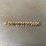 Vintage 80s-90s USA retro gold tone wide design chain bracelet