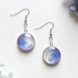 レジンアート　ラウンドピアス〈夜明けの手紙〉