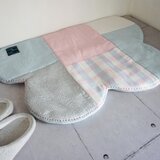 パッチワークなくもの形のフリーマット（ローズピンク系）