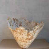 ペーパーマシェボウル・パキラの枯れ葉と再生パルプのコピー