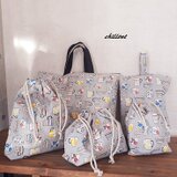 【ソフトリネン】入園バッグ５点セット：ティーカップ：スモ―キーブルー【0422】