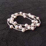 【K14gf】Seed Pearl Station Necklace／大粒パール ステーションネックレス