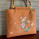 日本刺繍の名古屋帯の手提げ