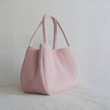 ヌビぷっくり2way三日月バッグ～フェルトピンク