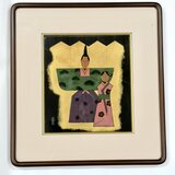 漆色紙額「おひなさま」