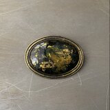 Vintage 80s-90s retro artistic enamel big brooch