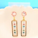 Luce ピンクローズのピアス