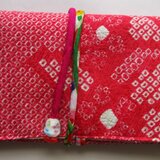 ８６１９　絞りの羽織で作った和風財布・ポーチ　