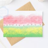（72）桜並木と菜の花畑の風景　ポストカード　3枚セット