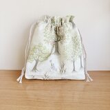 保温保冷シート付き巾着袋・大きめ（おにぎり、ドリンク入れに）ツリー